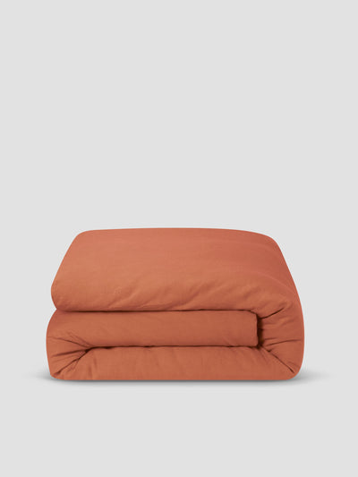 Burnt Orange Linen Blend Duvet Cover
