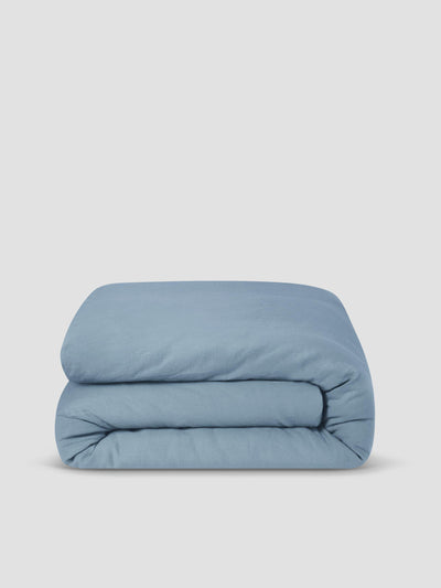 Dusk Blue Linen Blend Duvet Cover