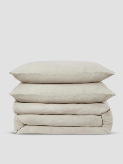 Oatmeal Linen Blend Duvet Set