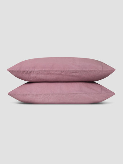 Raspberry Linen Blend Pillowcases (Pair) - alternate image