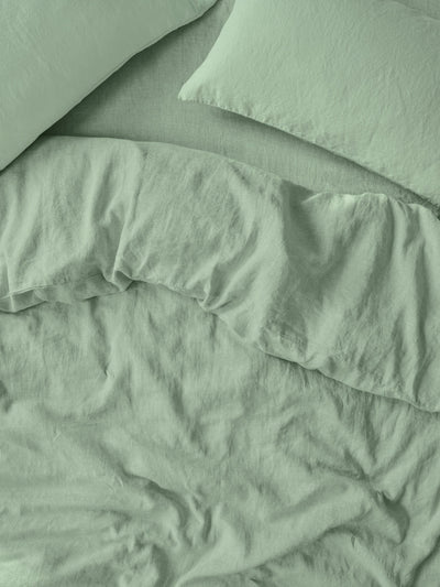 Sage Green Linen Blend Duvet Cover