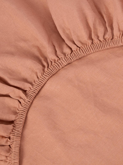 Warm Clay Linen Blend Fitted Sheet