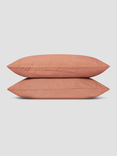Warm Clay Linen Blend Pillowcases (Pair) - alternate image