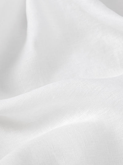 White Linen Blend Fitted Sheet