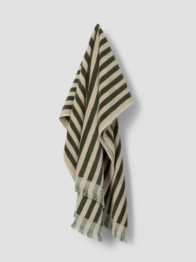 Olive Green Pembroke Stripe Cotton Towels