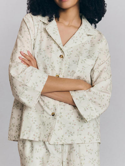 Spring Sprig Floral Cotton Cropped Trouser Set - alternate image
