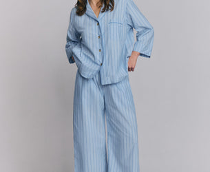 Favourite Stripe Cotton Cropped Trouser Set