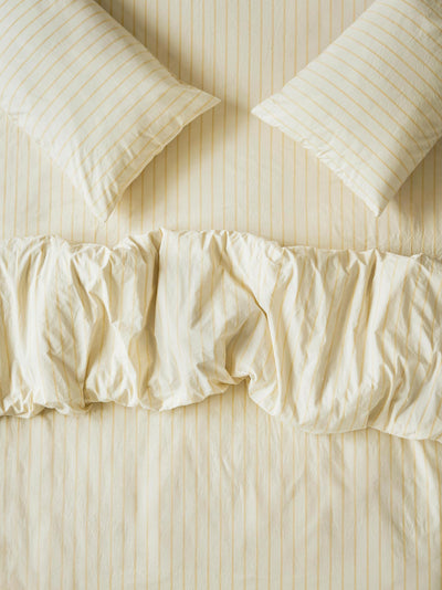 Butter Yellow Slumber Stripe Bedding