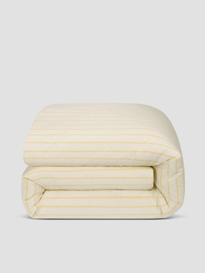 Butter Yellow Slumber Stripe Duvet Cover