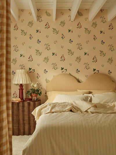 Butter Yellow Slumber Stripe Cotton Duvet Cover - alternate image