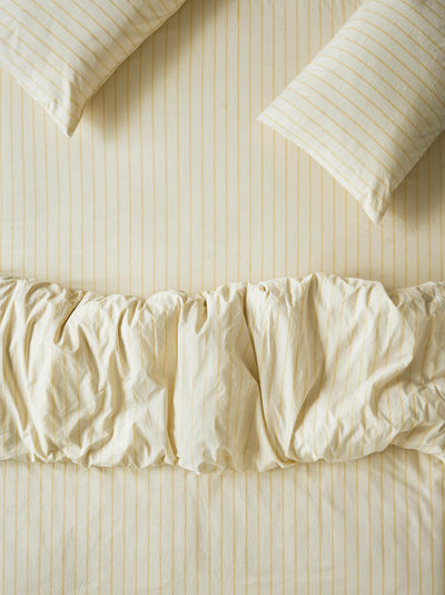 Butter Yellow Slumber Stripe Bedding