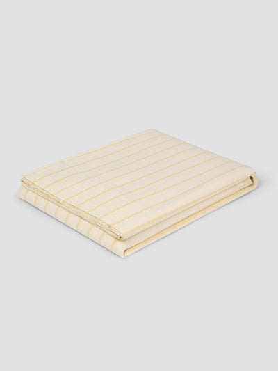 Folded Butter Yellow Slumber Stripe Flat Sheet