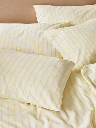 Butter Yellow Slumber Stripe Pillowcases