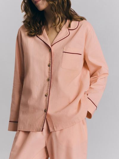 Rose Linen Blend Pyjama Trouser Set - alternate image
