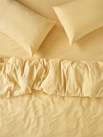 Butter Yellow Linen Blend Duvet Cover