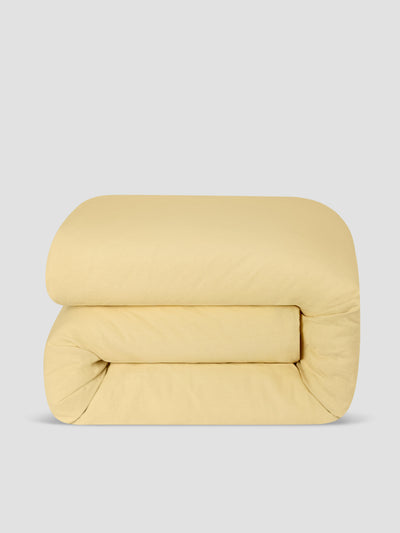 Butter Yellow Linen Blend Duvet Cover