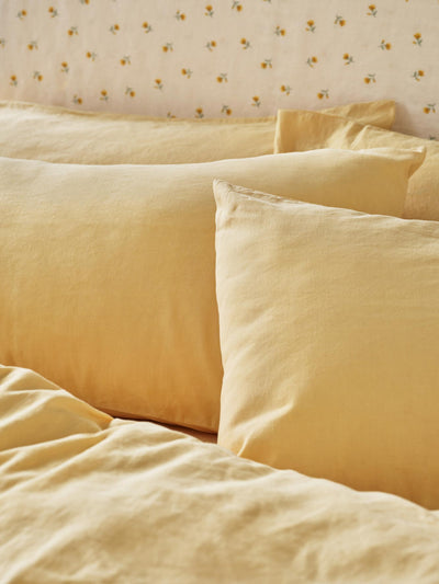 Butter Yellow Linen Blend Pillowcases (Pair)
