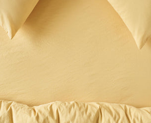 Butter Yellow Linen Blend Fitted Sheet