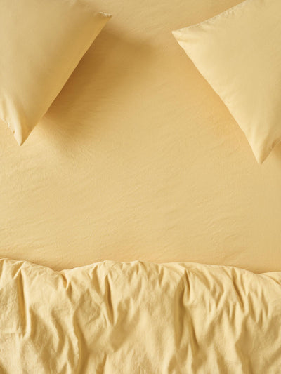 Butter Yellow Linen Blend Fitted Sheet