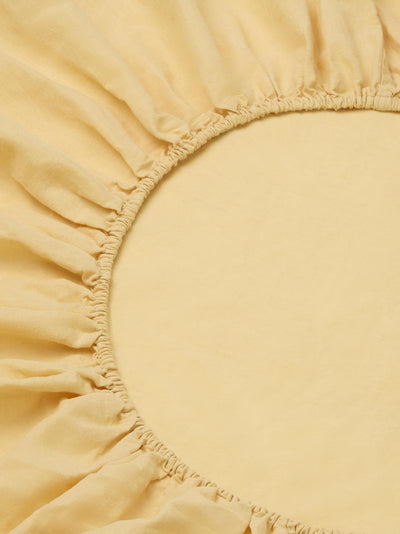 Butter Yellow Linen Blend Fitted Sheet