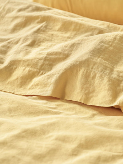Butter Yellow Linen Blend Flat Sheet