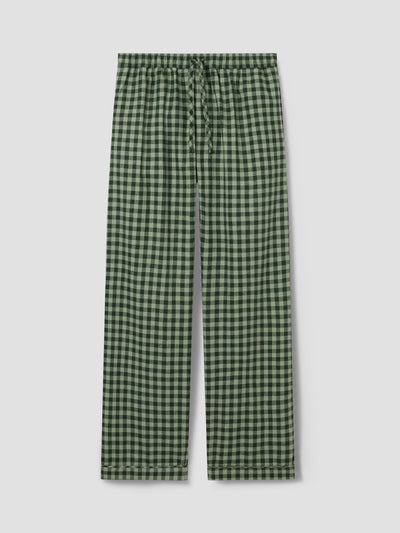 Bay Green & Fern Gingham Linen Blend Trousers