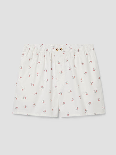 Pearl Posy Bud Cotton Boxer Shorts