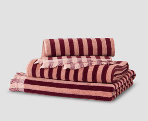 Rhubarb & Rose Pembroke Stripe Cotton Towels