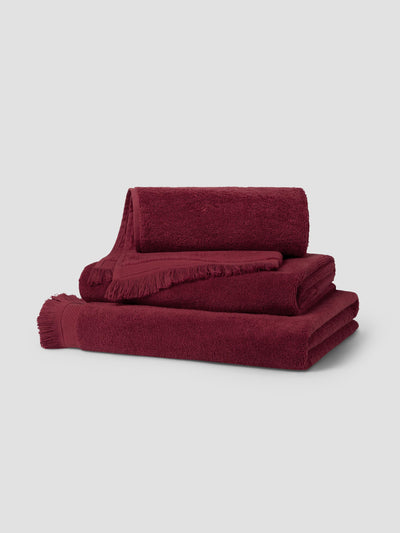 Rhubarb Fringe Edge Cotton Towels