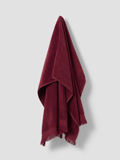 Rhubarb Fringe Edge Cotton Towels