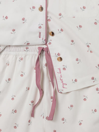 Pearl Posy Bud Cotton Shorts Set