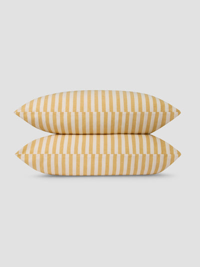 Honey Pembroke Stripe Linen Blend Pillowcases (Pair) - alternate image