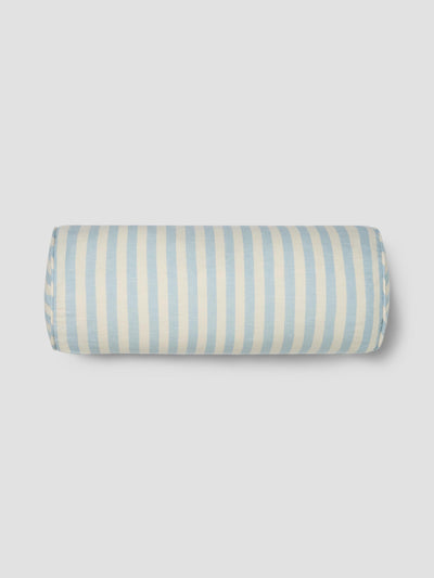 Coastal Blue Pembroke Stripe Linen Blend Bolster Filled Cushion