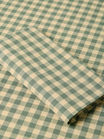 Elm Green & Butter Yellow Gingham Linen Blend Napkins Set of 4