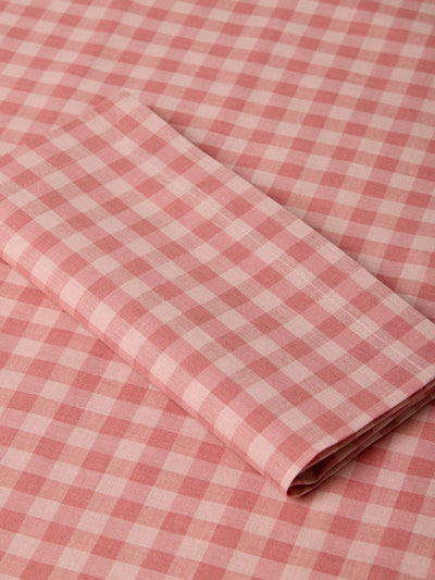 Dusty Pink & Rose Gingham Linen Blend Napkins Set of 4