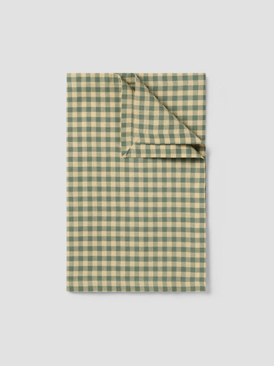 Elm Green & Butter Yellow Gingham Linen Blend Table Runner - alternate image