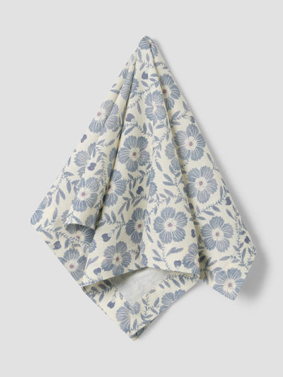 Dusk Blue Folk Floral Linen Blend Napkins Set of 4 - alternate image