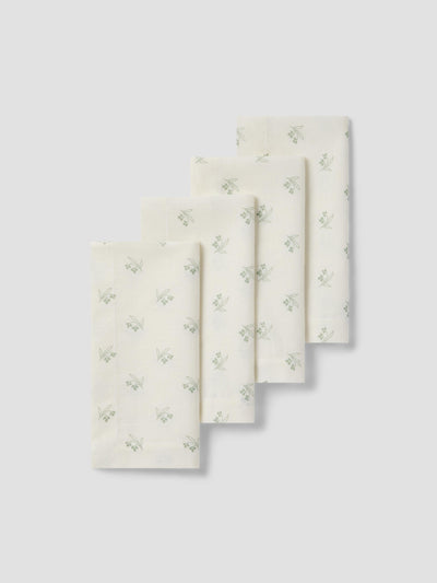 Mellow Green Martha Floral Linen Blend Napkins Set of 4 - alternate image