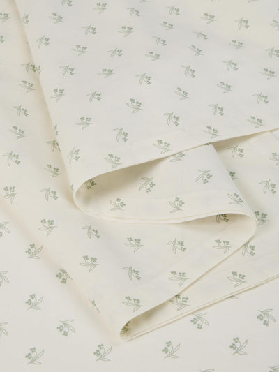 Mellow Green Martha Floral Linen Blend Runner