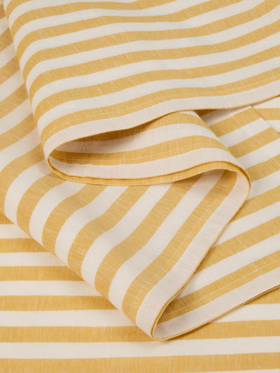 Honey Pembroke Stripe Linen Blend Table Runner
