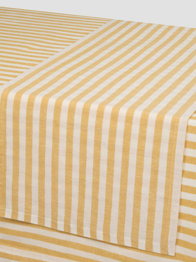 Honey Pembroke Stripe Linen Blend Table Runner - alternate image