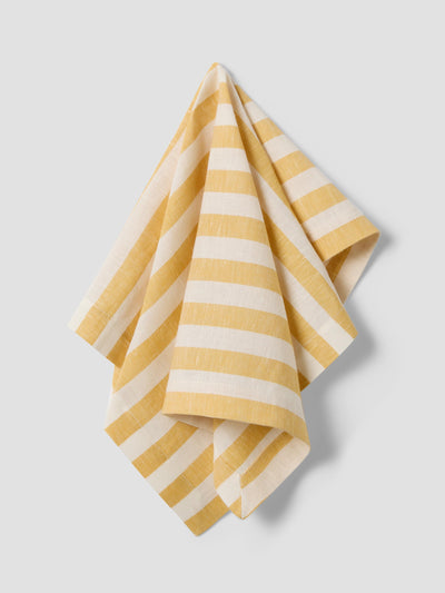 Honey Pembroke Stripe Linen Blend Napkins Set of 4