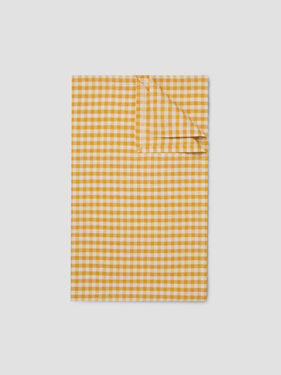 Honey Gingham Linen Blend Tablecloth