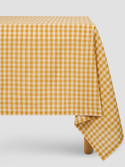 Honey Gingham Linen Blend Tablecloth