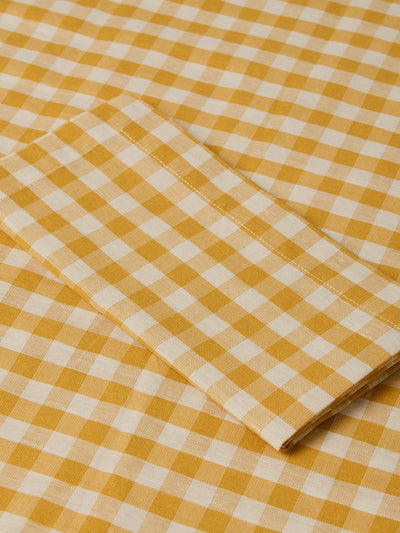 Honey Gingham Linen Blend Napkins Set of 4
