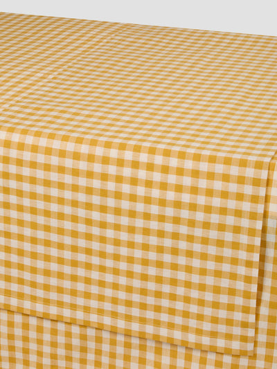 Honey Gingham Linen Blend Table Runner