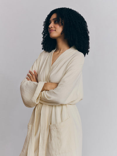 Pearl Cotton Gauze Robe - alternate image