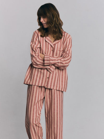 Rhubarb & Rose Pembroke Stripe Linen Blend Pajama Set