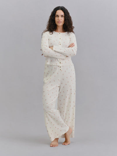 Posy Bud Pointelle Trousers - alternate image