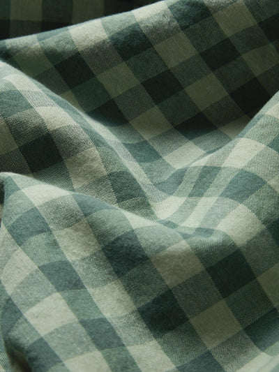 Pine Green Pembroke Gingham Linen Blend detail